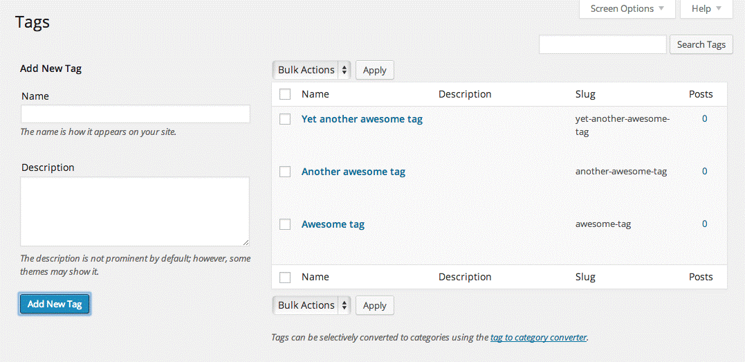 add tags